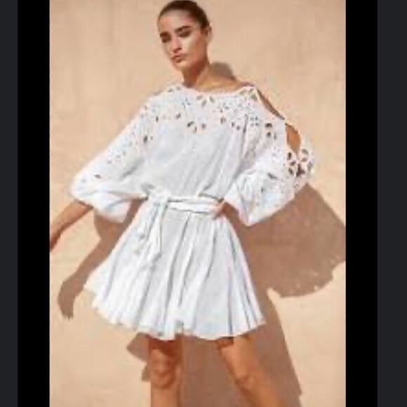 Free People X Mes Demoiselles Pachira belted Mini Dress Size 2 - Picture 2 of 11